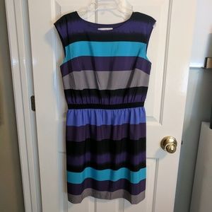 Ann Taylor LOFT striped multi-colored dress knee